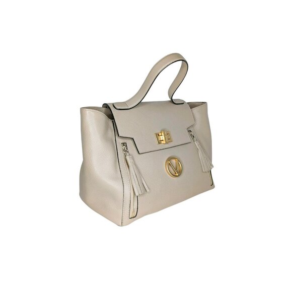 Valentino By Mario Valentino Camilla Taupe Leather Satchel w/ Strap - Picture 2 of 9